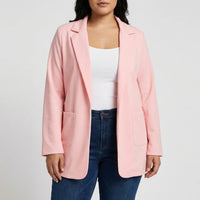 Plus Size Open-Front Lapel Blazer - Louise