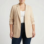 Plus Size Open-Front Lapel Blazer - Louise