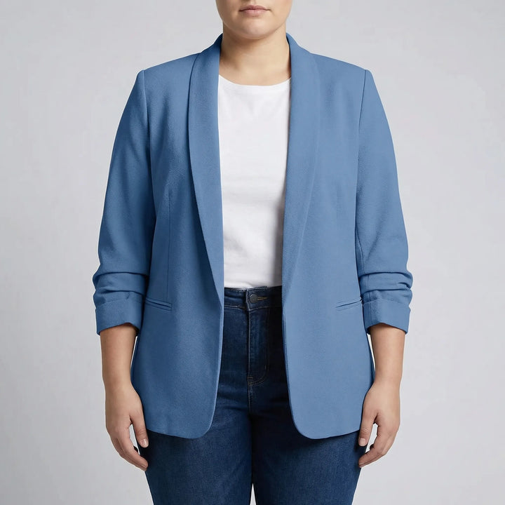 Plus Size Open-Front Lapel Blazer - Louise