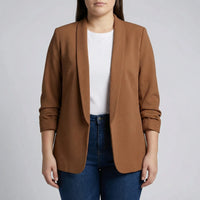 Plus Size Open-Front Lapel Blazer - Louise