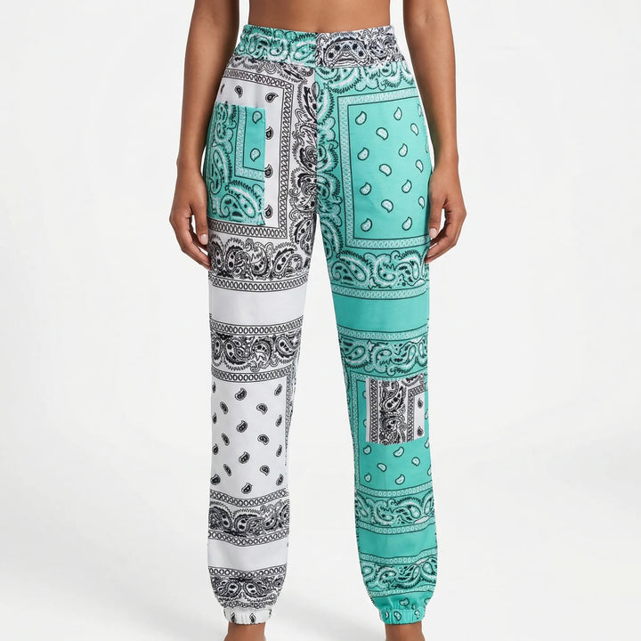 Plus Size Paisley Print Jogger Pants - Laverne