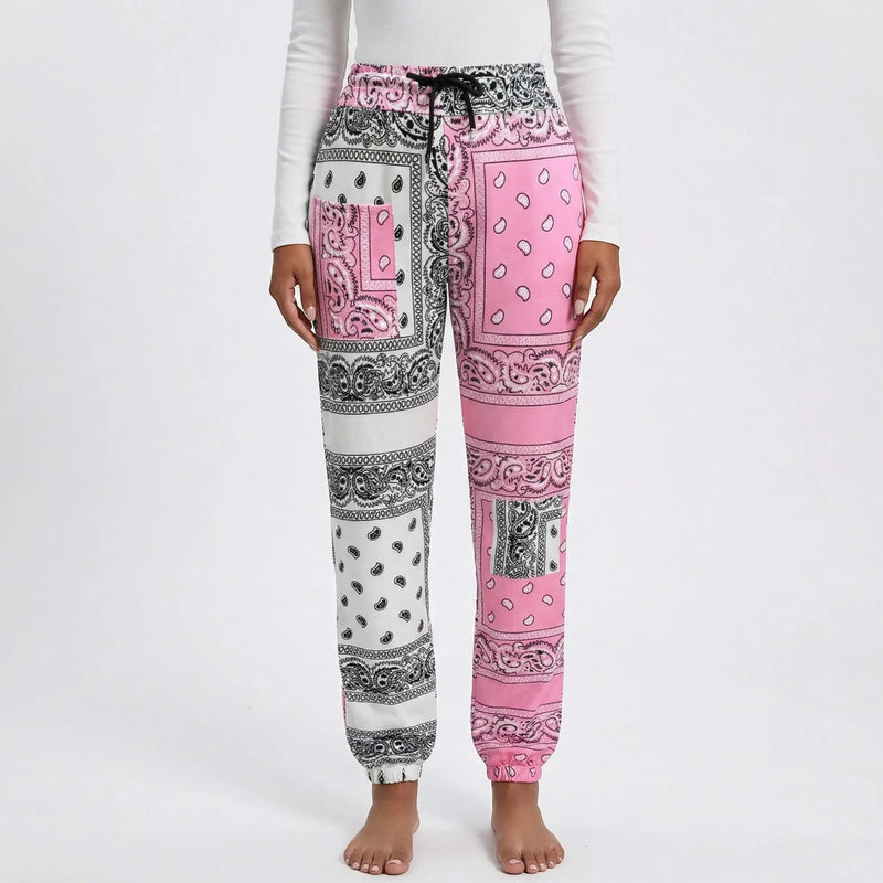 Plus Size Paisley Print Jogger Pants - Laverne
