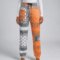 Plus Size Paisley Print Jogger Pants - Laverne