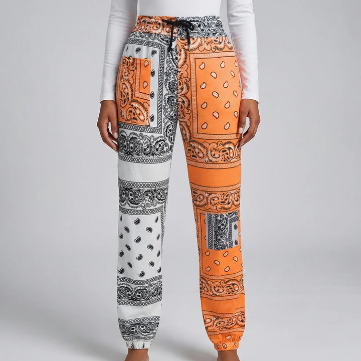 Plus Size Paisley Print Jogger Pants - Laverne