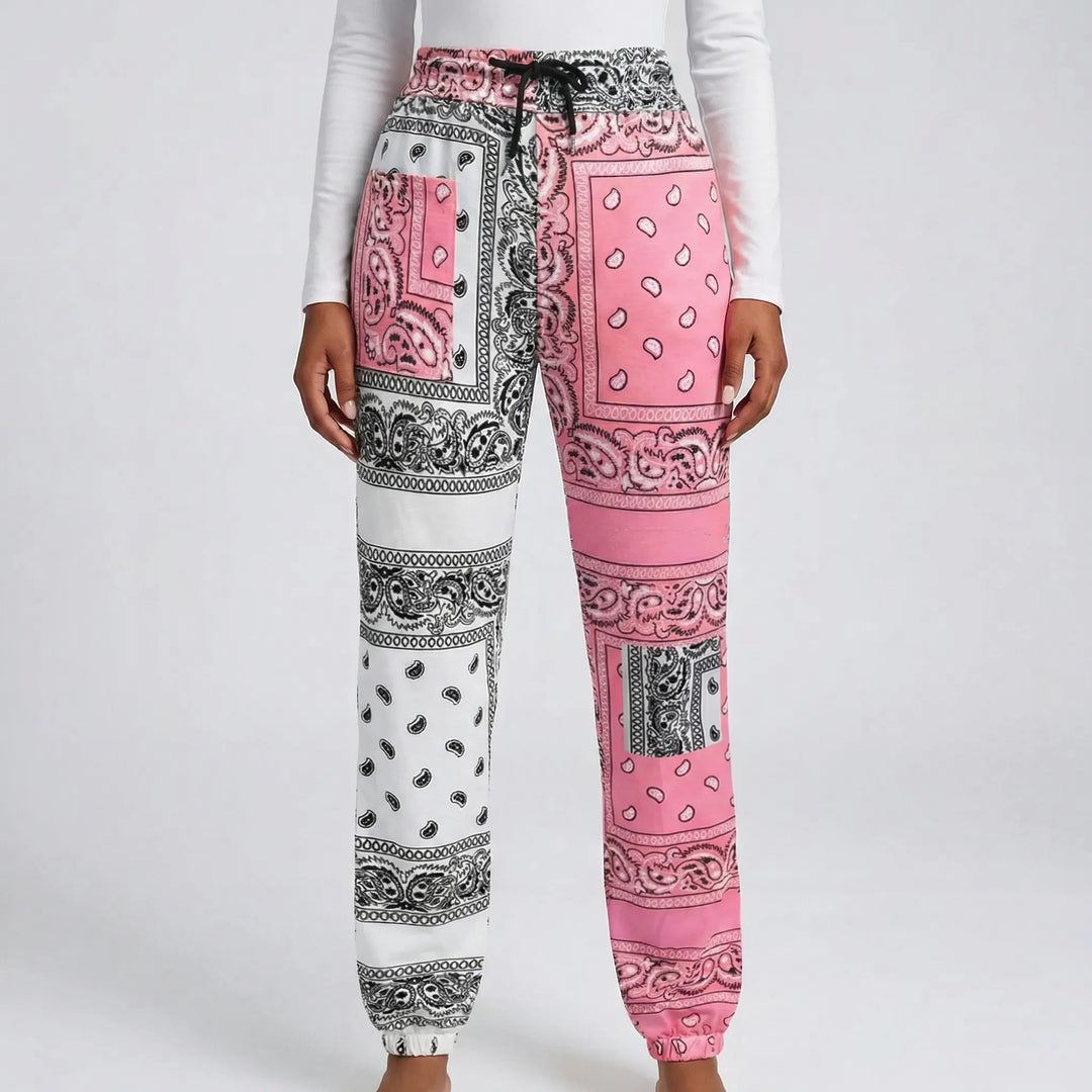 Plus Size Paisley Print Jogger Pants - Laverne