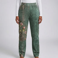 Plus Size Paisley Print Jogger Pants - Laverne