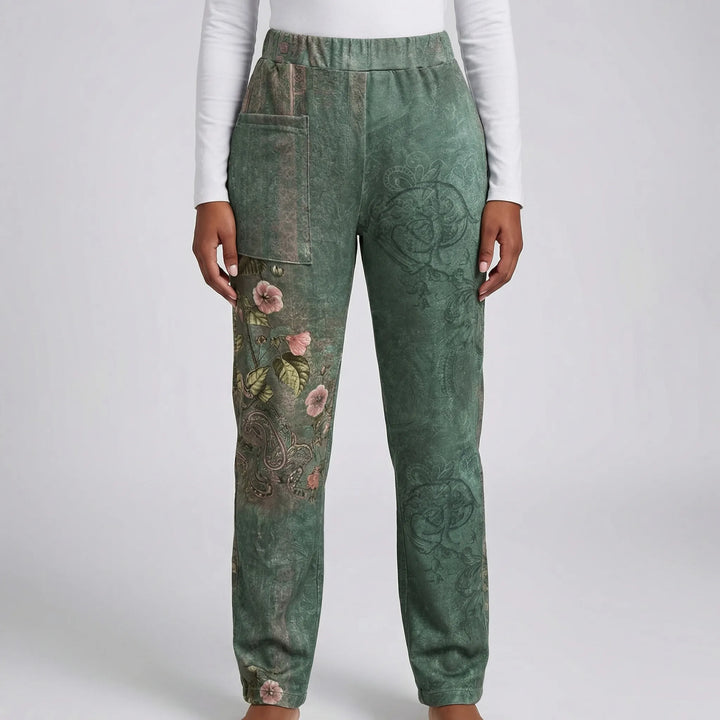 Plus Size Paisley Print Jogger Pants - Laverne