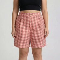 Plus Size Plaid Wide Leg Shorts - Denise