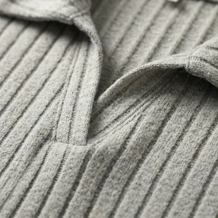 Plus Size Ribbed Knit Long Sleeve Top - Charlotte