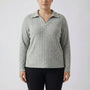 Plus Size Ribbed Knit Long Sleeve Top - Charlotte