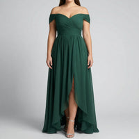 Plus Size Ruched Bodice Evening Dress - Alyssa