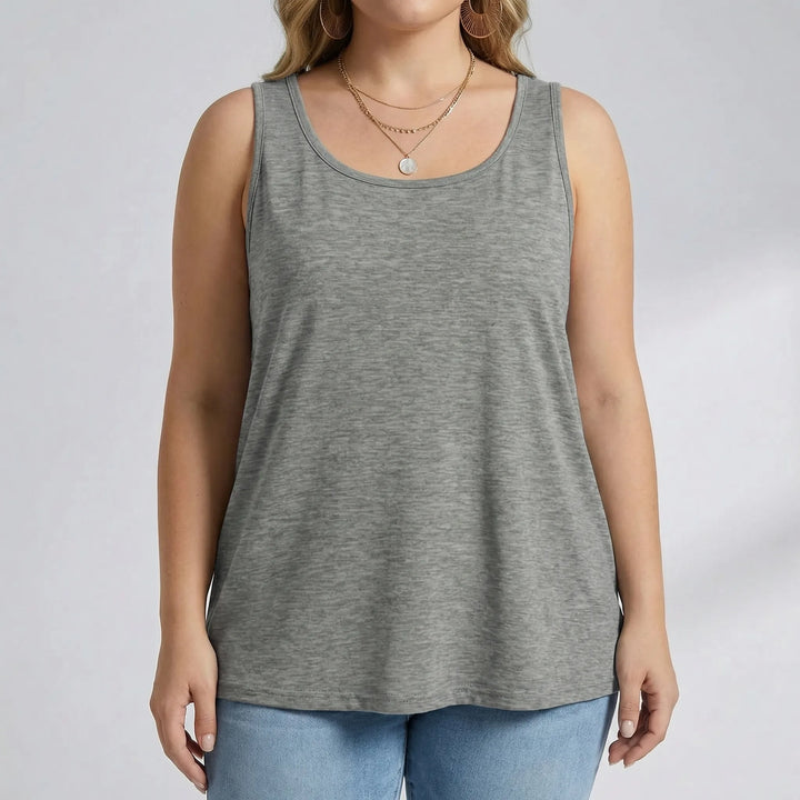 Plus Size Sleeveless U-Neck Tank Top - Lois