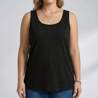 Plus Size Sleeveless U-Neck Tank Top - Lois