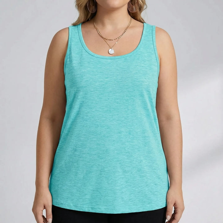 Plus Size Sleeveless U-Neck Tank Top - Lois