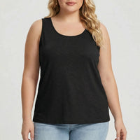 Plus Size Sleeveless U-Neck Tank Top - Lois