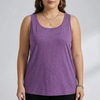 Plus Size Sleeveless U-Neck Tank Top - Lois