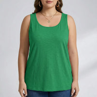 Plus Size Sleeveless U-Neck Tank Top - Lois