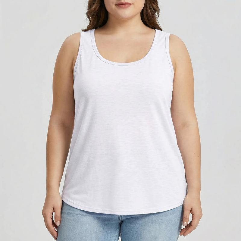 Plus Size Sleeveless U-Neck Tank Top - Lois