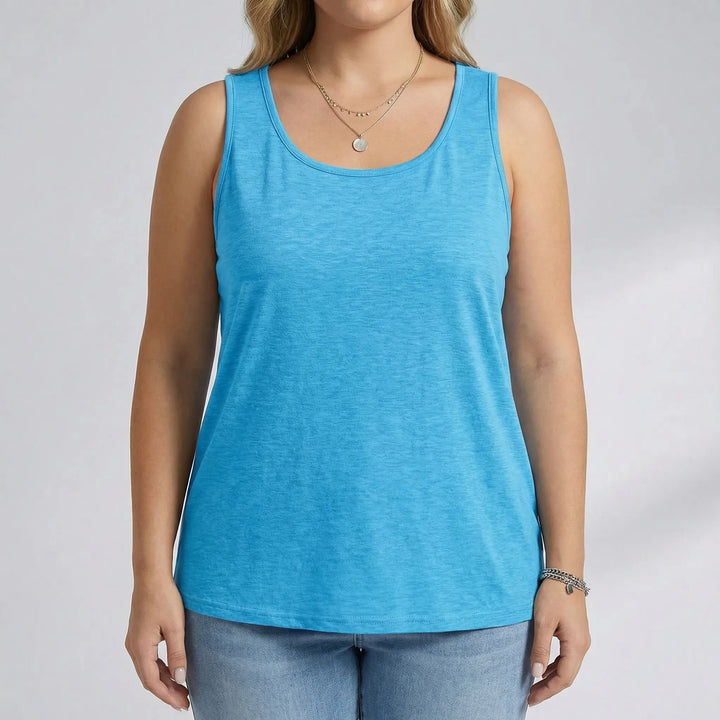Plus Size Sleeveless U-Neck Tank Top - Lois