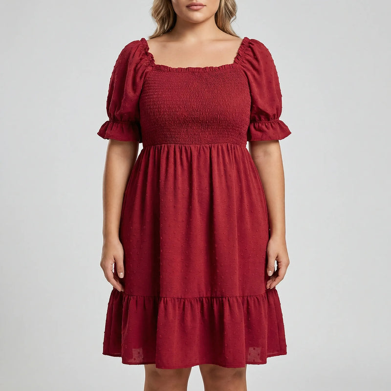 Plus Size Smocked Bodice Maxi Dress - Connie