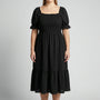 Plus Size Smocked Bodice Maxi Dress - Connie