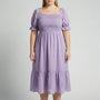 Plus Size Smocked Bodice Maxi Dress - Connie