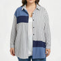 Plus Size Spliced Button-Up Blouse - Wilma