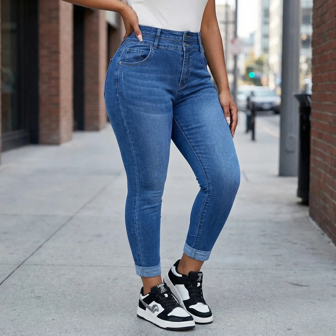 Plus Size Stretch Denim Trousers - Lois