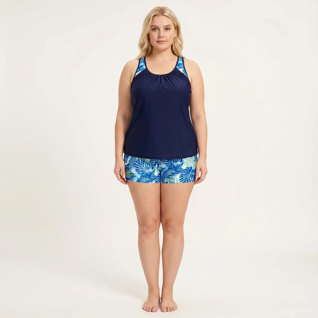 Plus Size Tropical Print Bikini - Raquel