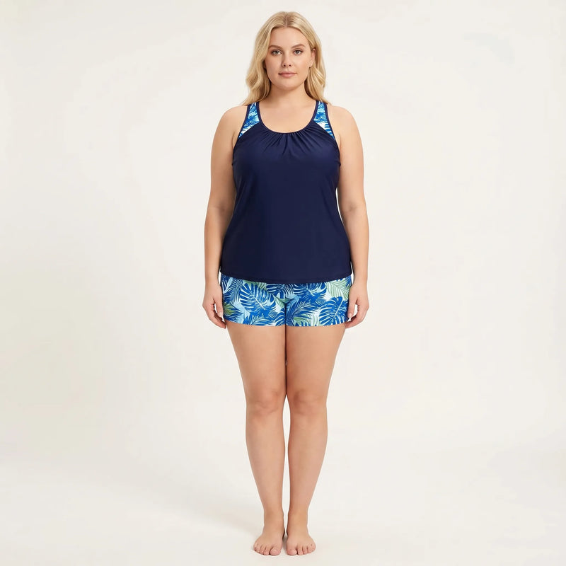Plus Size Tropical Print Bikini - Raquel