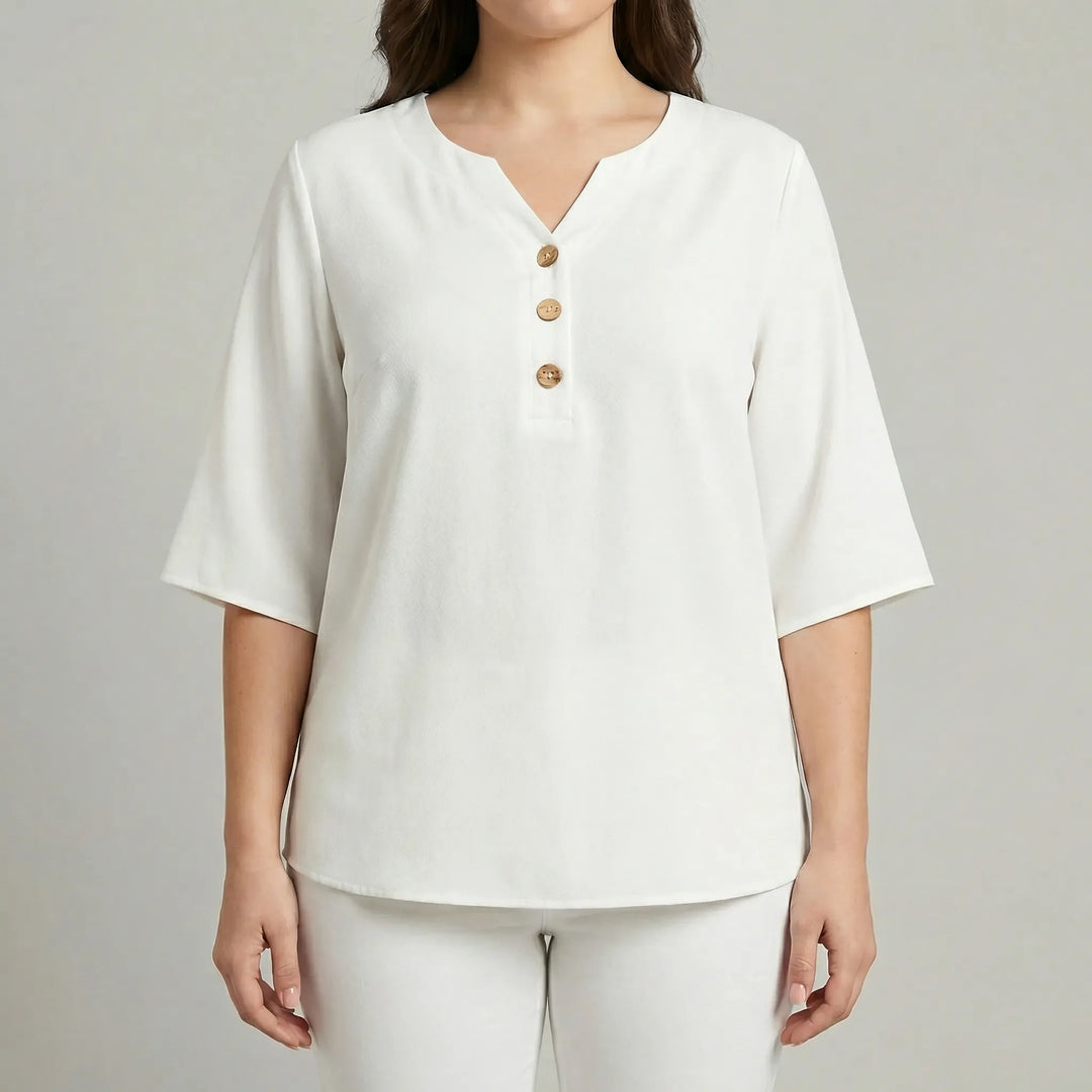 Plus Size V-Neck Casual Top - Lucia