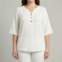 Plus Size V-Neck Casual Top - Lucia