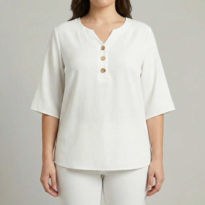 Plus Size V-Neck Casual Top - Lucia