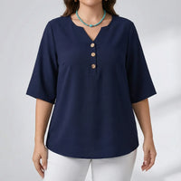Plus Size V-Neck Casual Top - Lucia
