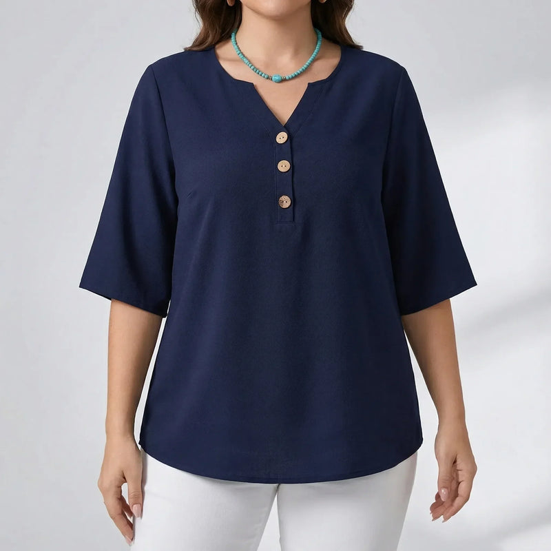 Plus Size V-Neck Casual Top - Lucia