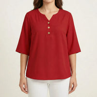 Plus Size V-Neck Casual Top - Lucia