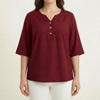 Plus Size V-Neck Casual Top - Lucia