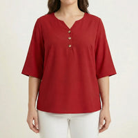 Plus Size V-Neck Casual Top - Lucia