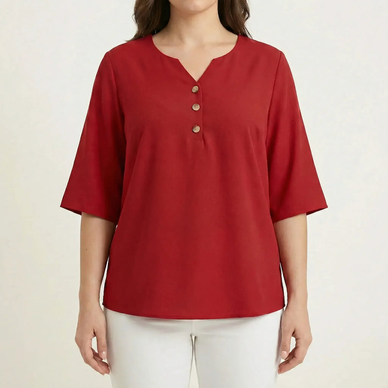 Plus Size V-Neck Casual Top - Lucia