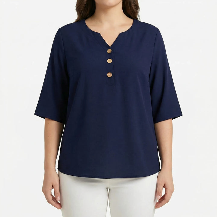 Plus Size V-Neck Casual Top - Lucia