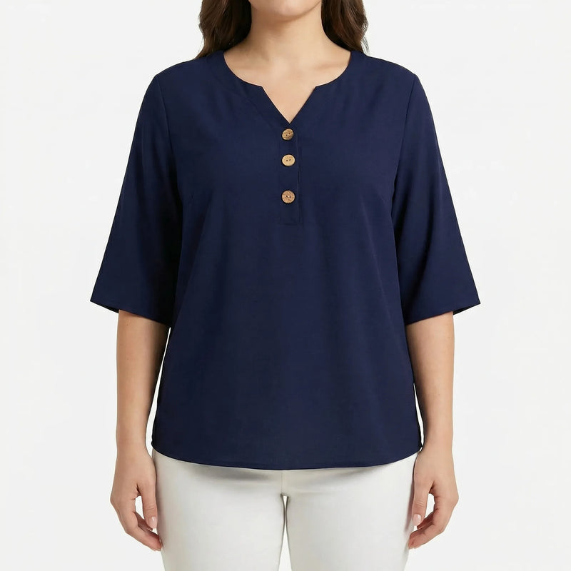 Plus Size V-Neck Casual Top - Lucia