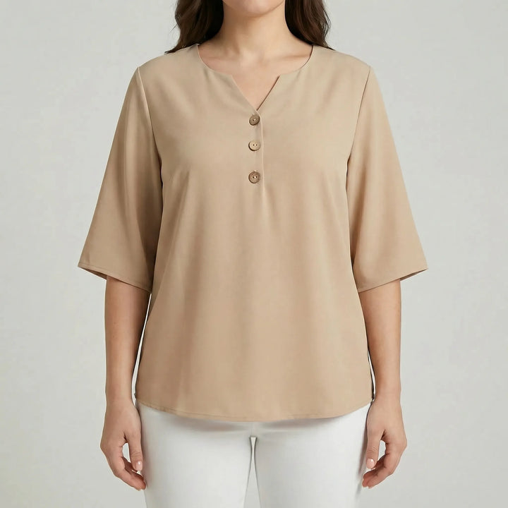 Plus Size V-Neck Casual Top - Lucia