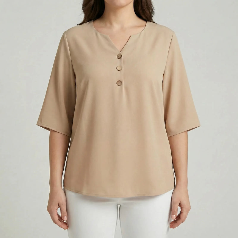 Plus Size V-Neck Casual Top - Lucia