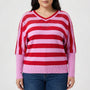 Plus Size V-Neck Knit Sweater - Barbara