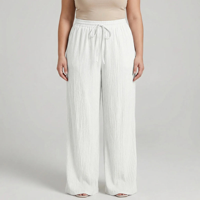 Plus Size Wide Leg Casual Pants - Tonya