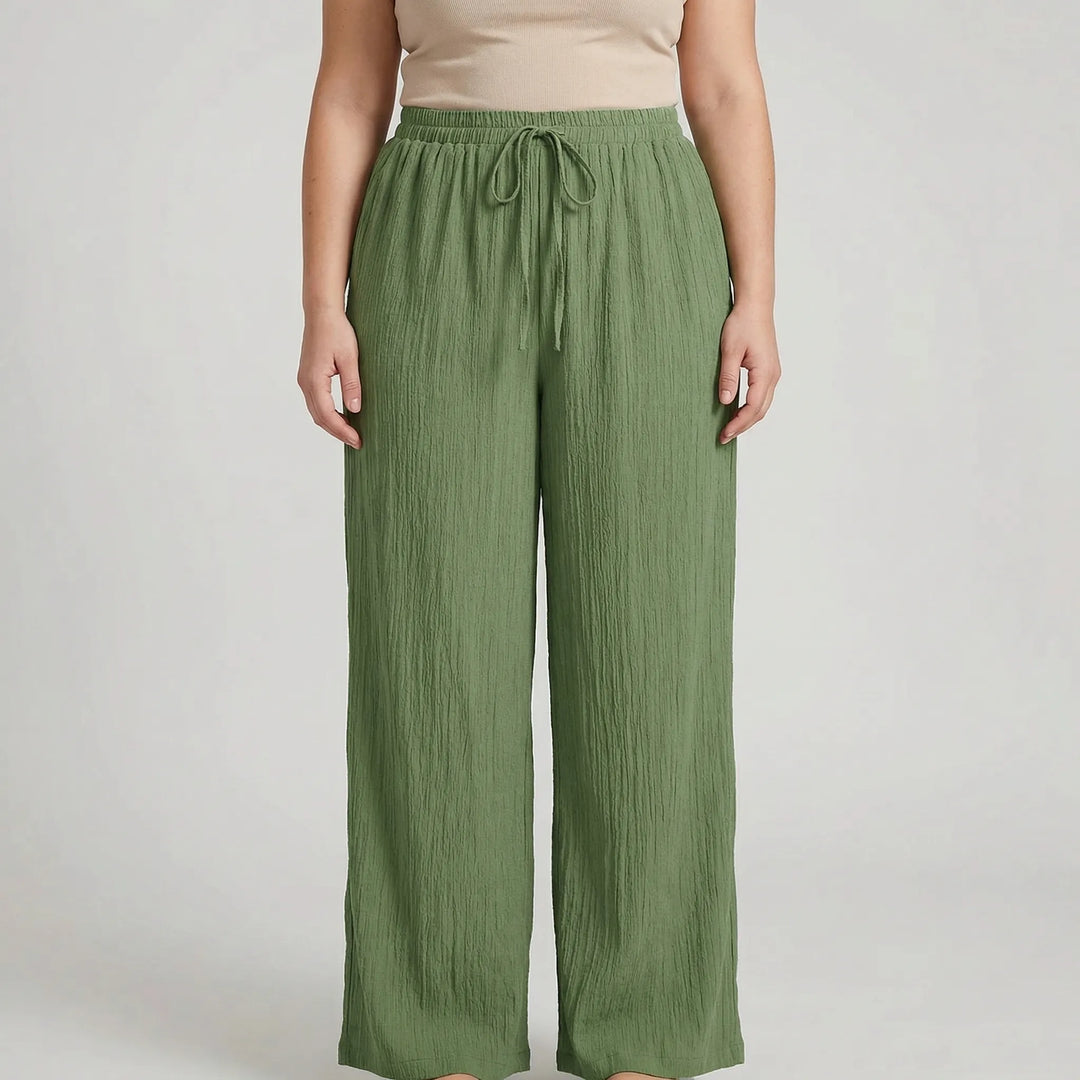 Plus Size Wide Leg Casual Pants - Tonya