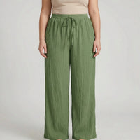 Plus Size Wide Leg Casual Pants - Tonya
