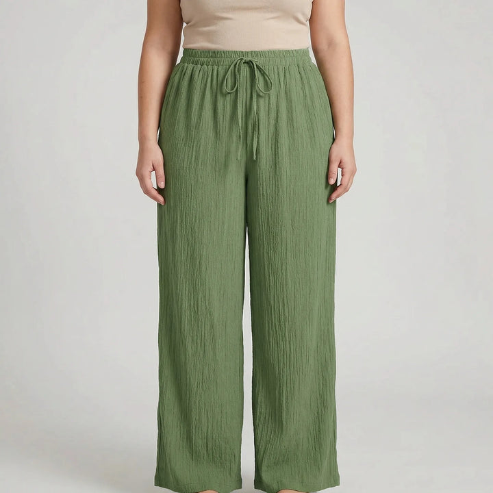 Plus Size Wide Leg Casual Pants - Tonya