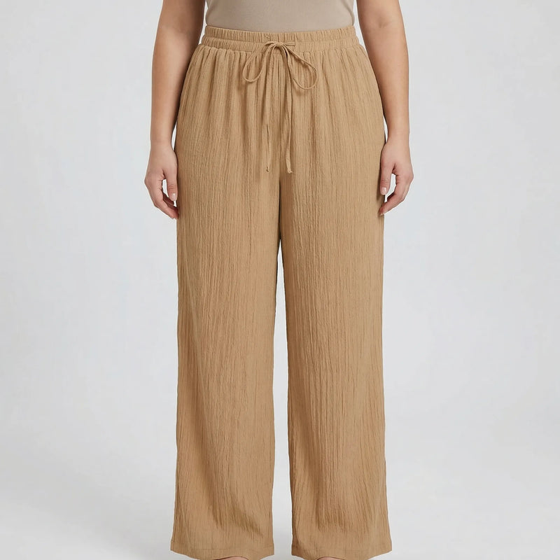 Plus Size Wide Leg Casual Pants - Tonya