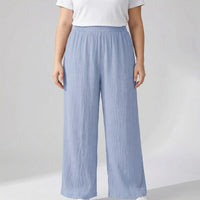 Plus Size Wide Leg Casual Pants - Tonya